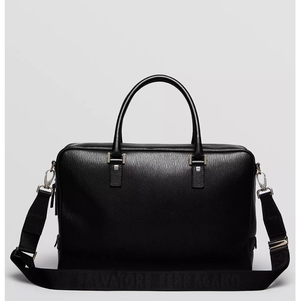 Salvatore Ferragamo Revival Leather Briefcase Laptop Bag